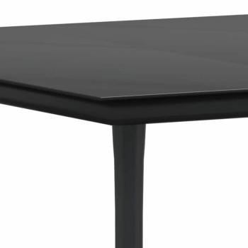 7-teilige Garten Essgruppe Schwarz Poly-Rattan