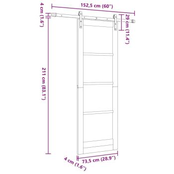 Schiebetür mit Hardware-Set 'ORKDAL'73,5x211 cm