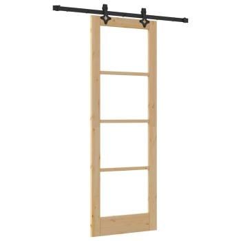 Schiebetür mit Hardware-Set 73.5x211 cm Massivholz Kiefer