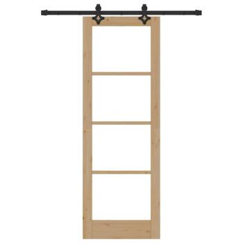 Schiebetür mit Hardware-Set 73.5x211 cm Massivholz Kiefer