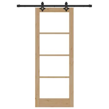 Schiebetür mit Beschlägen 78x202 cm Aus massivem Kiefernholz