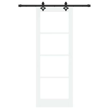 Schiebetür mit Hardware-Set Weiß 78x211 cm Massivholz Kiefer