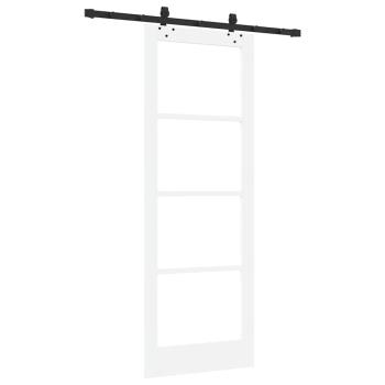 Schiebetür mit Hardware-Set Weiß 78x211 cm Massivholz Kiefer