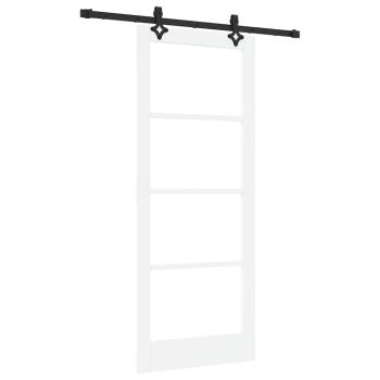 Schiebetür mit Hardware Set Weiß 83x202 cm Massivholz Kiefer