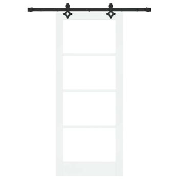 Schiebetür mit Hardware Set Weiß 83x202 cm Massivholz Kiefer
