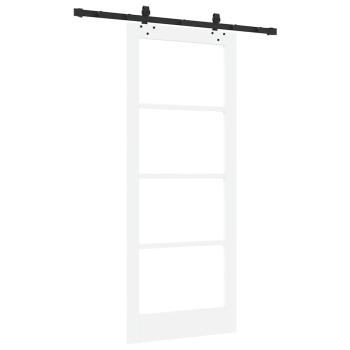 Schiebetür mit Hardware Set Weiß 83x202 cm Massivholz Kiefer