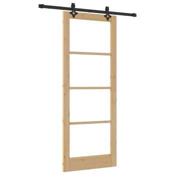 Schiebetür mit Montageset - 83x211 cm - Massivholz Kiefer