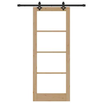 Schiebetür mit Montageset - 83x211 cm - Massivholz Kiefer