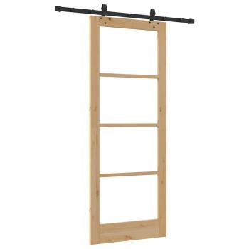 Schiebetür mit Montageset - 83x211 cm - Massivholz Kiefer