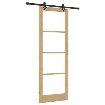 Schiebetür mit Hardware-Set 83x232 cm aus solidem Kiefernholz