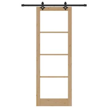 Schiebetür mit Hardware-Set 83x232 cm aus solidem Kiefernholz