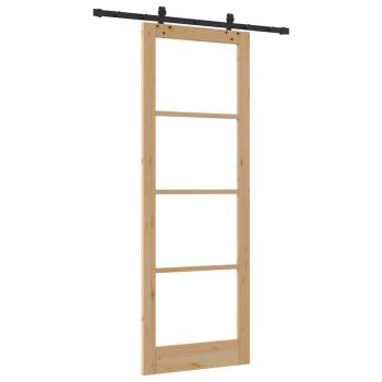 Schiebetür mit Hardware-Set 83x232 cm aus solidem Kiefernholz