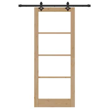 Schiebetür mit Beschlagset 86x211 cm Massivholz Kiefer