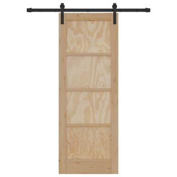 Schiebetür mit Hardware-Set 73,5x198,5 cm Massivholz Kiefer