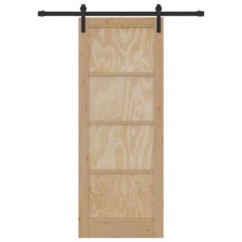 Schiebetür mit Beschlagset 78x202 cm Massivholz Fichte