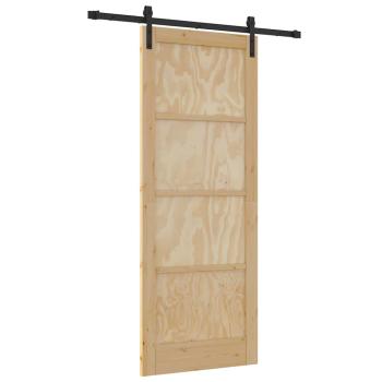 Schiebetür mit Hardware-Set 83x211 cm Massivholz Kiefer