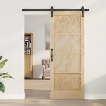 Schiebetür mit Hardware-Set 83x211 cm Massivholz Kiefer