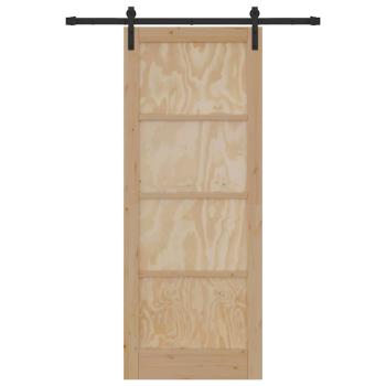 Schiebetür mit Hardware-Set 83x211 cm Massivholz Kiefer