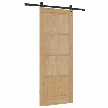 Schiebetür mit Hardware-Set 83x211 cm Massivholz Kiefer