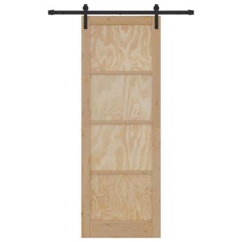 Schiebetür mit Beschlagset 83x232 cm aus massivem Kiefer