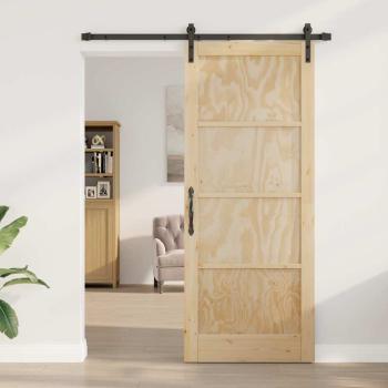 Schiebetür mit Beschlagset 86x211 cm aus massivem Kiefernholz