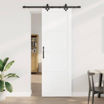ARDEBO.de - Schiebetür mit Hardware Set 'ORKDAL' - Weiß Massivholz Kiefer