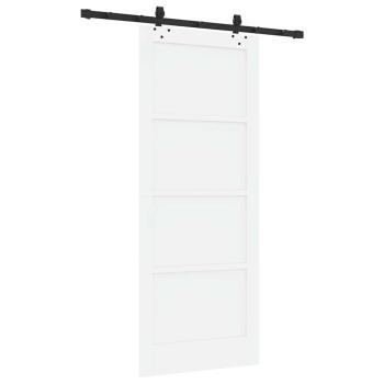 Schiebetür mit Hardware Set 'ORKDAL'Weiß Massivholz Kiefer