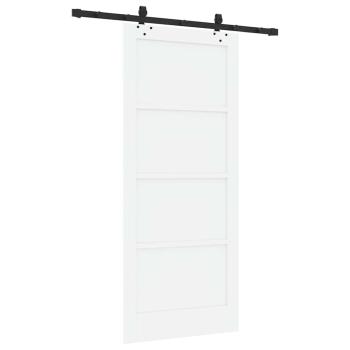 Schiebetür mit Hardware-Set 'ORKDAL'Weiß Massivholz-Kiefer