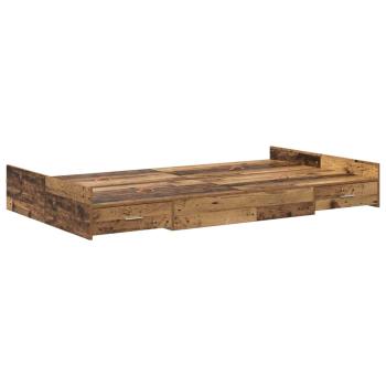 Bettgestell Stauraum Altes Holz 120x190 cm Holzwerkstoff