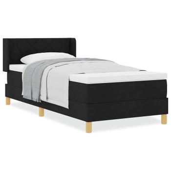 Boxspringbett mit Matratze Schwarz 90x200 cm Stoff