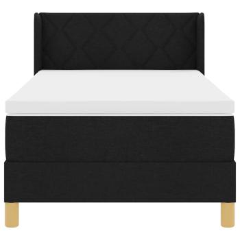 Boxspringbett mit Matratze Schwarz 90x200 cm Stoff