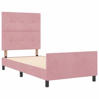 Bettgestell Rosa Samt 90x190 cm