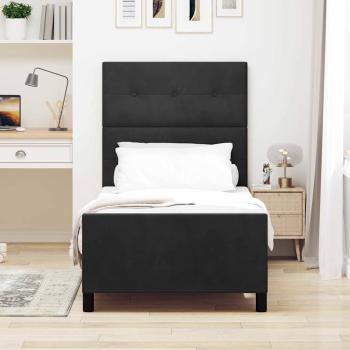 Boxspringbett mit Kopfteil Schwarz 90 x 200 cm Samt