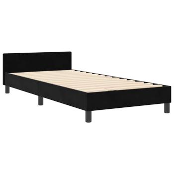 Boxspringbett mit Kopfteil Schwarz 90 x 200 cm Samt