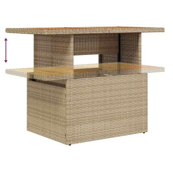 ARDEBO.de - 6-teiliges Garten Sofa Set mit Kissen Beige Poly Rattan