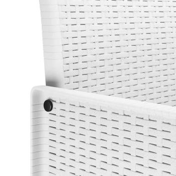 13-teiliges Garten Esstisch Set mit Kissen Weiß Poly-Rattan