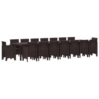17-teiliges Garten Essset Brauner Poly-Rattan