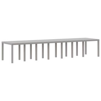 17-teiliges Garten Essgruppen Set mit Kissen Hellgrau Poly Rattan