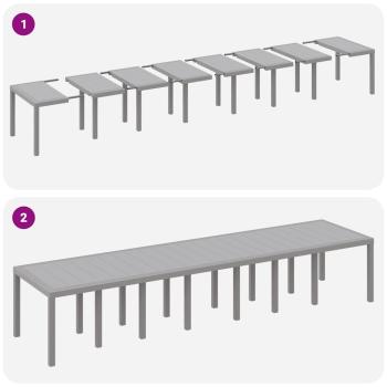 17-teiliges Garten Essgruppen Set mit Kissen Hellgrau Poly Rattan
