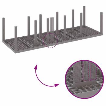 11-teiliges Garten Esstisch Set Hellgrau Poly-Rattan