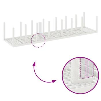 15-teiliges Garten-Essset Weiß Poly Rattan