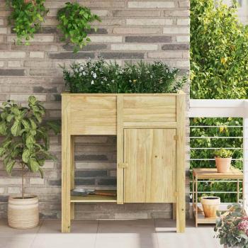 ARDEBO.de - Gartenhochbeet mit Stauraum 85x46x96 cm behandeltes Holz Kiefer