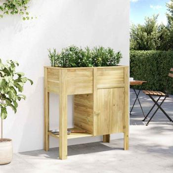 Gartenhochbeet mit Stauraum 85x46x96 cm behandeltes Holz Kiefer