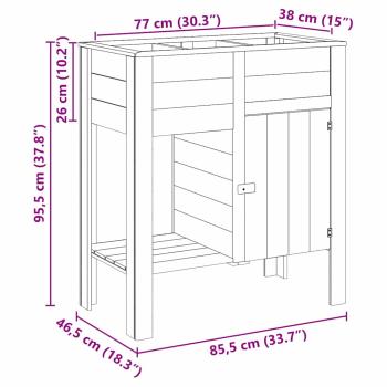 Gartenhochbeet mit Stauraum 85x46x96 cm behandeltes Holz Kiefer