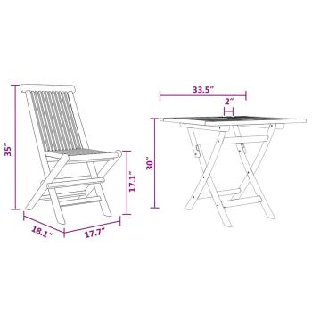 3-tlg. Garten-Bistro-Set Klappbar Massivholz Akazie