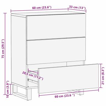 Sideboard 60x33,5x75 cm Massivholz Mango