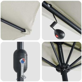 Gartenparasol Halb mit Aluminium-Stange Sand 294 cm