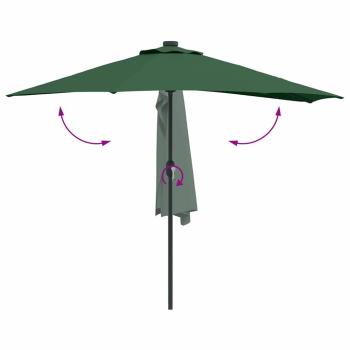 Gartenparasol Half mit Aluminiumstange Grün 294 cm