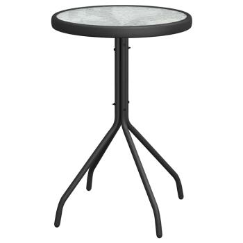 3-teiliges Garten Bistro Set Schwarz Textilene und Stahl