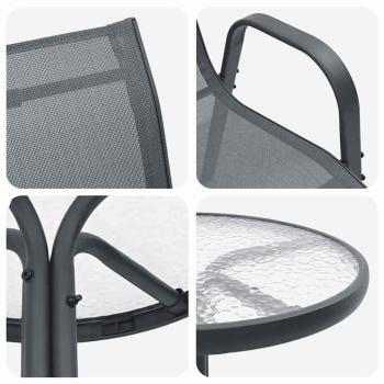 3-teiliges Garten Bistro-Set Anthrazit Textilene und Stahl